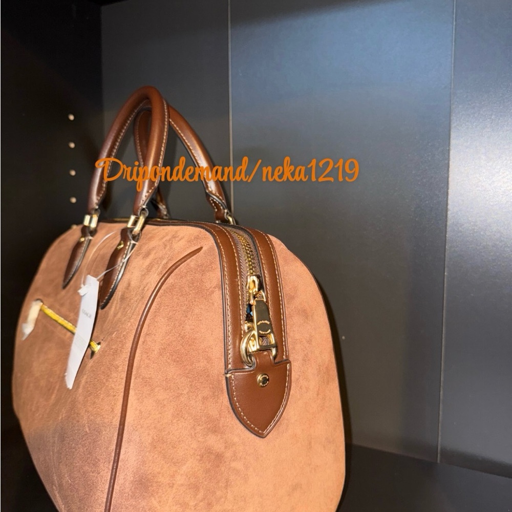 Coach Rowan Large Satchel Bag in Suede - Picture 3 of 15